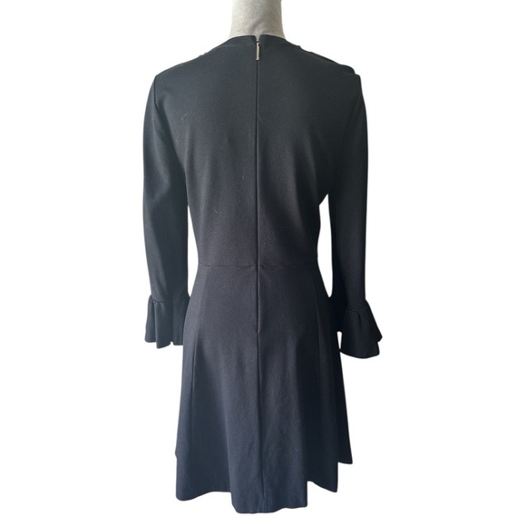 Kate Spade Bell Sleeve Stretch Ponte Fit & Flare Dress - Black - Size Medium - Picture 7 of 9